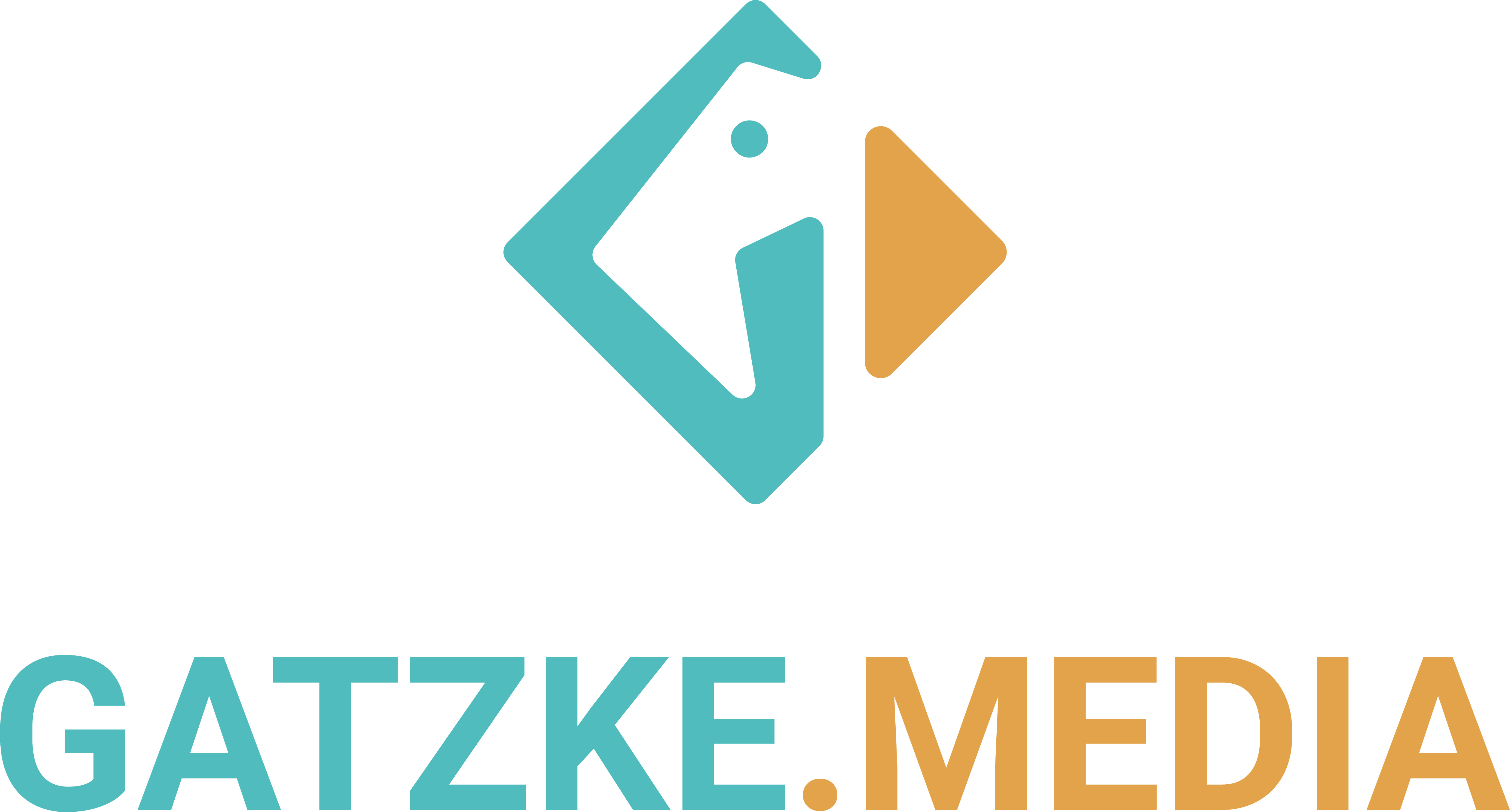 Logo von Gatzke.Media in türkis und Orange
