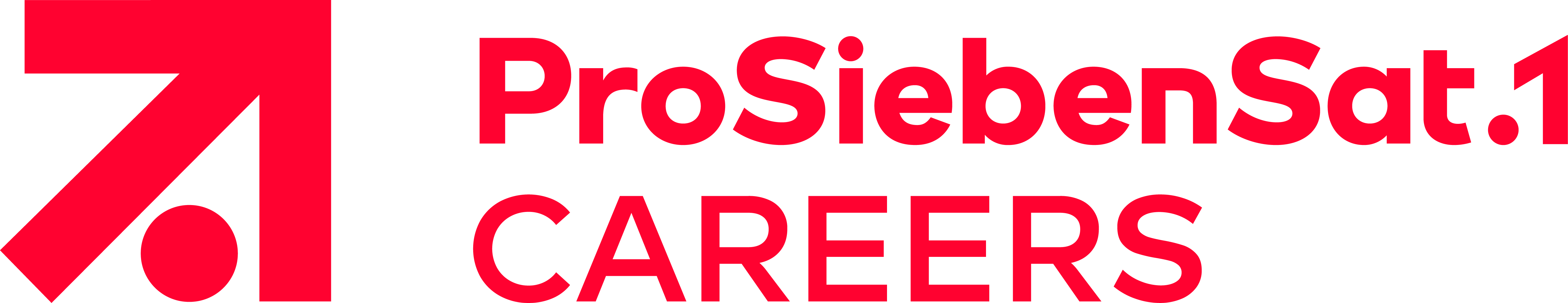 Logo von ProSiebenSat.1 Careers – Karriereportal des Medienkonzerns ProSiebenSat.1 (rot, RGB