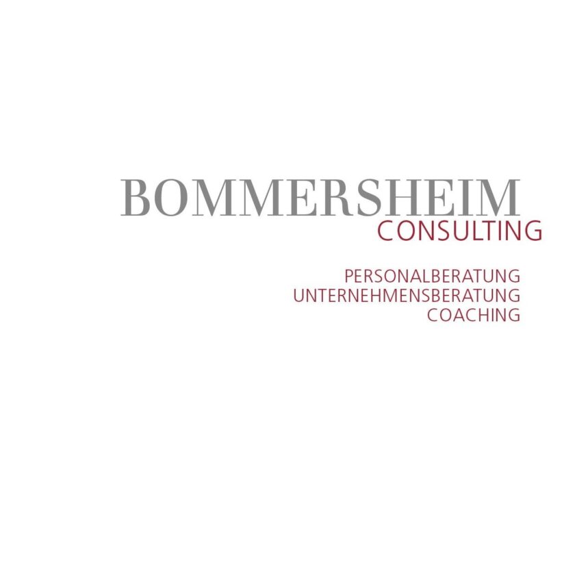 Logo von Bommersheim Consulting als Schriftzug mit den Untertiteln Personalberatung, Unternehmensberatung, Coaching.