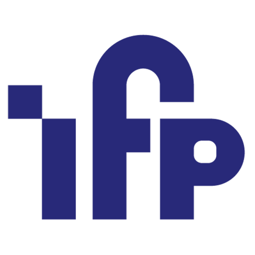 Logo des Instituts zur Förderung publizistischen Nachwuchses (IFP) in Nachtblau – Journalistenschule