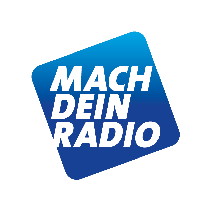 Logo der Initiative „Mach Dein Radio“ – Projekt zur Förderung von Radiomachern in Bayern (CMYK)