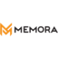 Logo von Memora, stilisiertes M in Orange und schwarzer Schriftzug.